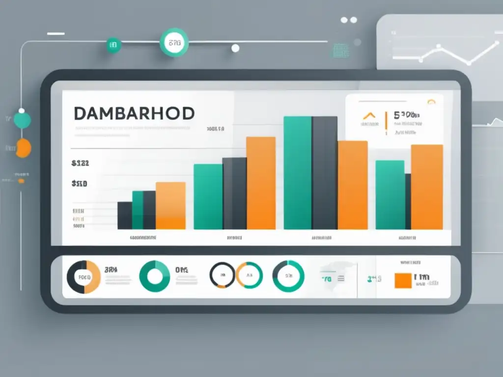 Panel de métricas y visualizaciones de datos para marketing de afiliados Dashboard futurista con métricas clave para el rendimiento de campañas de marketing de afiliados