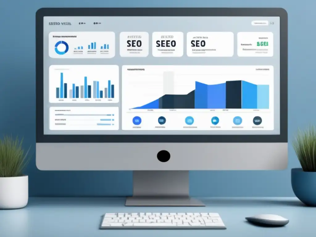 Análisis SEO para marketing de afiliados Dashboard SEO mostrando métricas y gráficos para marketing de afiliados