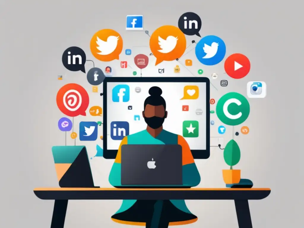Persona enfocada en búsqueda de programas de afiliados Persona enfocada en programas de afiliados en redes sociales