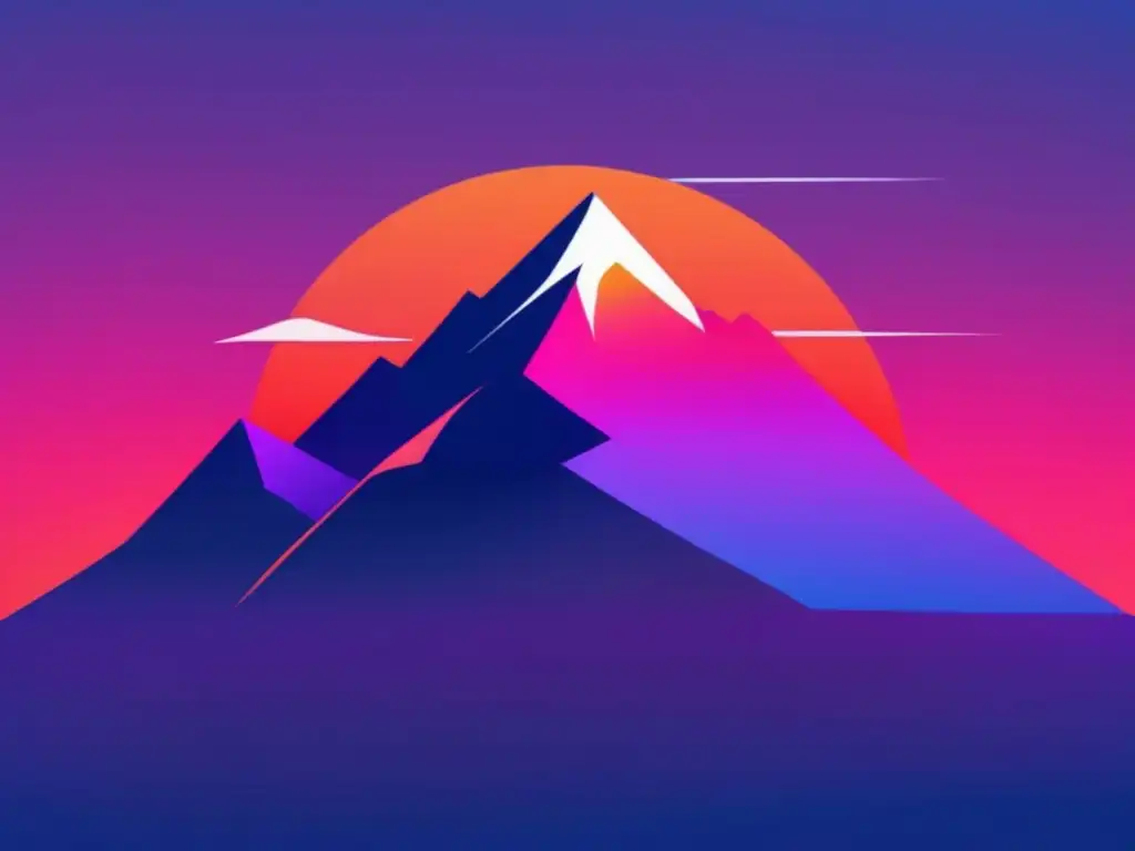 Pico de montaña en atardecer vibrante Un éxito en el marketing de afiliados: montaña al atardecer