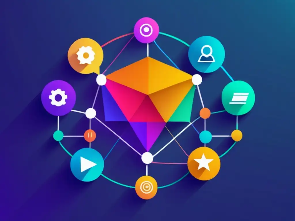 Afiliados colaborando en plataforma digital Plataforma de afiliados: conexiones vibrantes y éxito en marketing (110 caracteres)