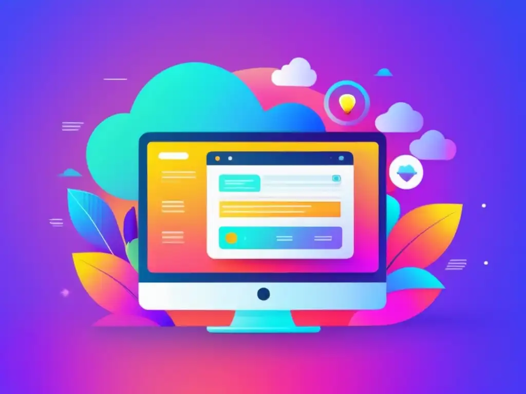 Plataforma vibrante de marketing de afiliados Ilustración minimalista de pantalla con plataforma online de marketing de afiliados para principiantes