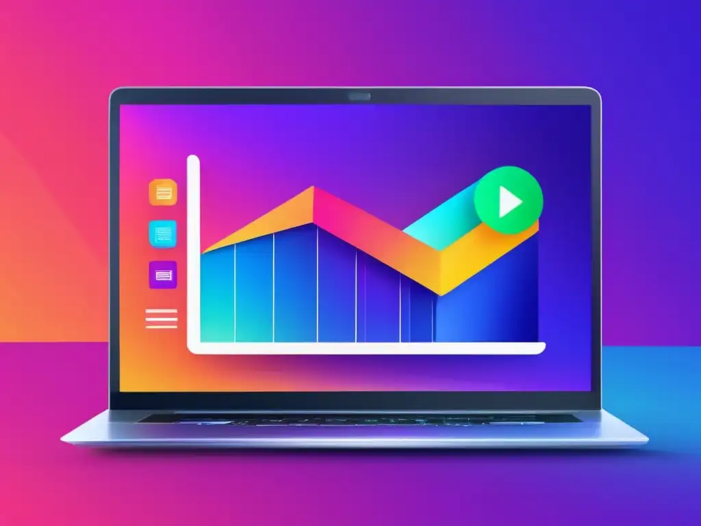 Laptop de afiliados: gráficos y estadísticas Laptop minimalista con dashboard de marketing de afiliados: gráficos, estadísticas y estilo moderno