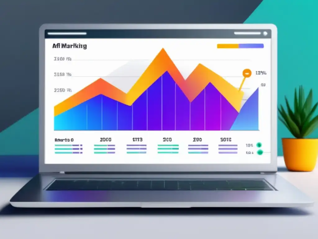 Laptop profesional con gráfico de crecimiento del marketing de afiliados Laptop moderno y minimalista mostrando gráfico de crecimiento del marketing de afiliados - Leyes y regulaciones para principiantes