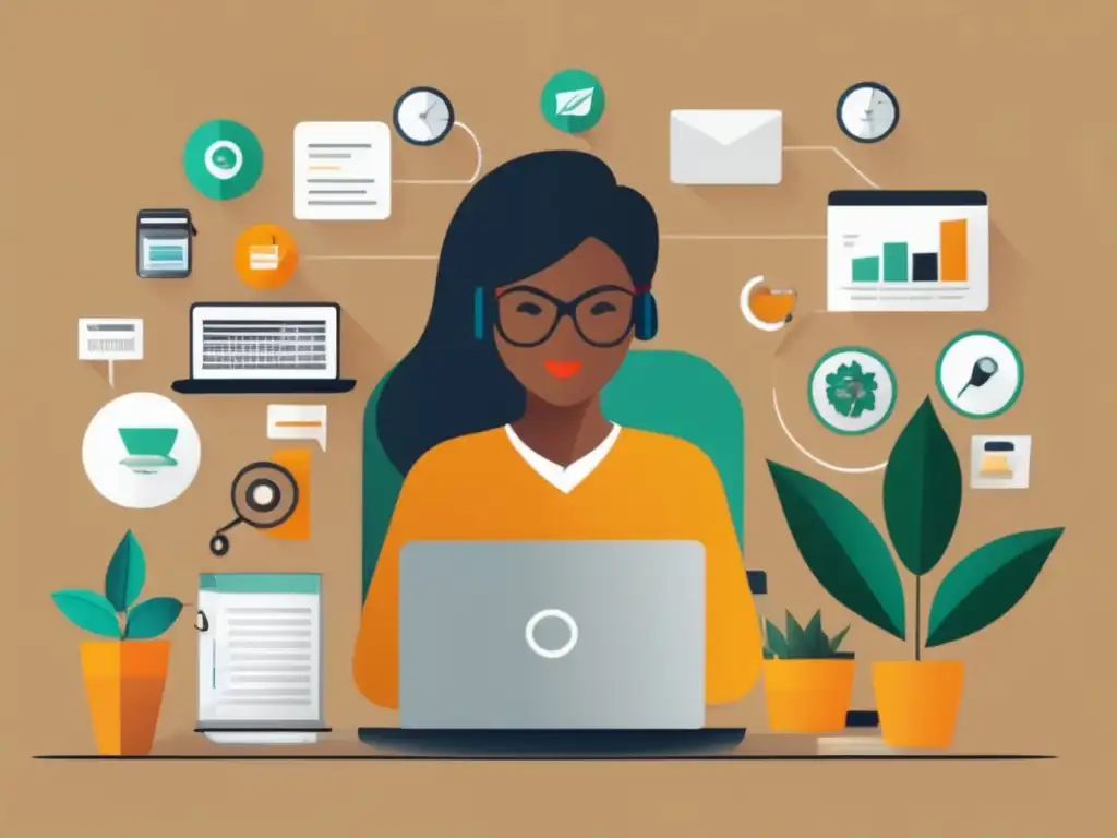 Profesional estrategia de marketing de afiliados Persona enfocada en su escritorio con laptop y herramientas de marketing, estrategias para aumentar ganancias en marketing de afiliados