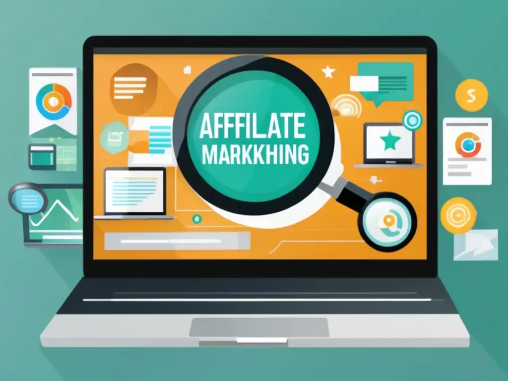 Magnifying glass highlighting profitable affiliate marketing strategies