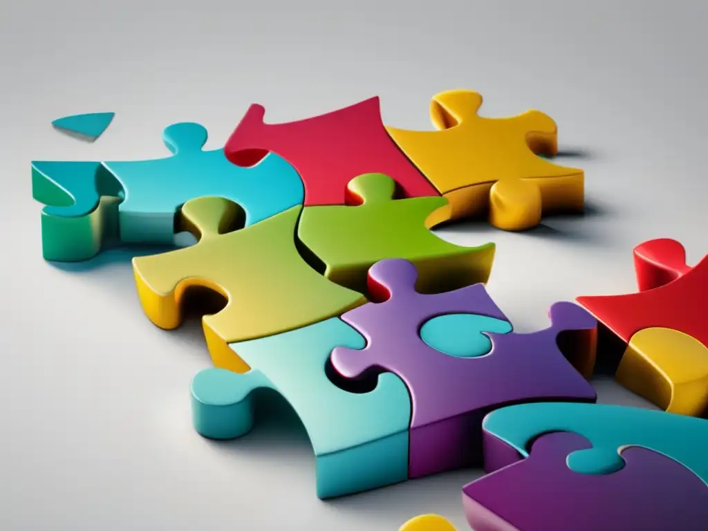 Diseño minimalista y moderno con piezas de puzzle interconectadas Herramientas de segmentación para campañas de afiliados