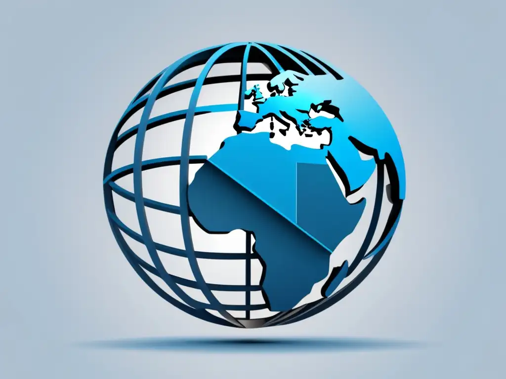 Conexiones globales de marketing de afiliados Globos conectados en azul y gris, representando el marketing de afiliados y aspectos legales