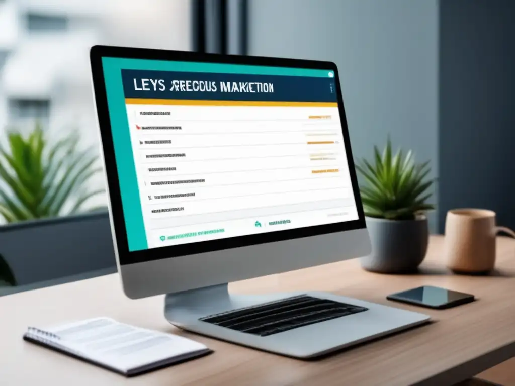 Checklist legal de afiliados Pantalla de computadora mostrando lista de regulaciones legales para afiliados de marketing