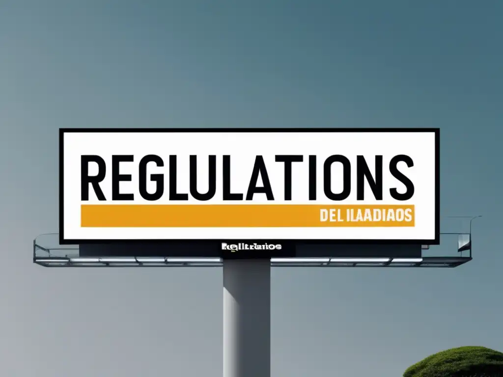 Billboard de marketing de afiliados Regulaciones legales para el marketing de afiliados en un moderno cartel digital
