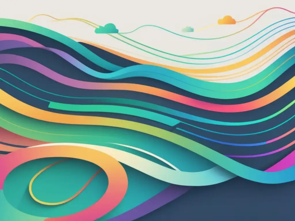Flujo de ingresos: SEO y marketing de afiliados Ilustración minimalista de un río de ingresos con estrategias de SEO para aumentar ingresos como afiliado