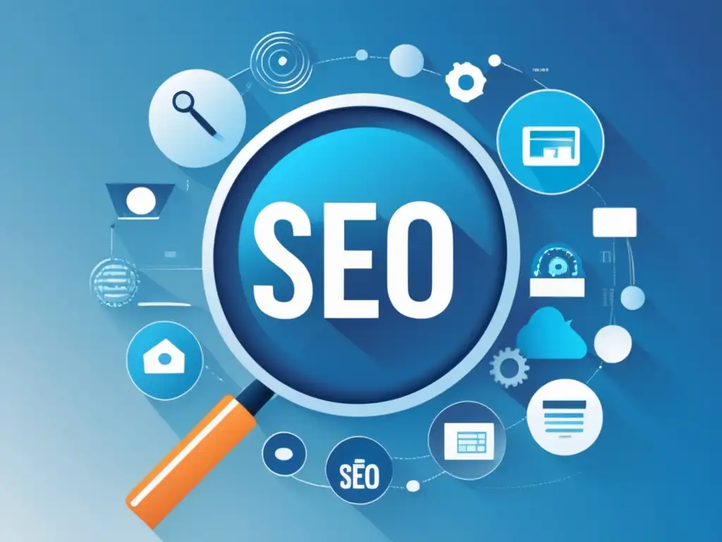 SEO en Marketing de Afiliados: Herramientas y Análisis de Competencia Ilustración minimalista y moderna de SEO en marketing de afiliados