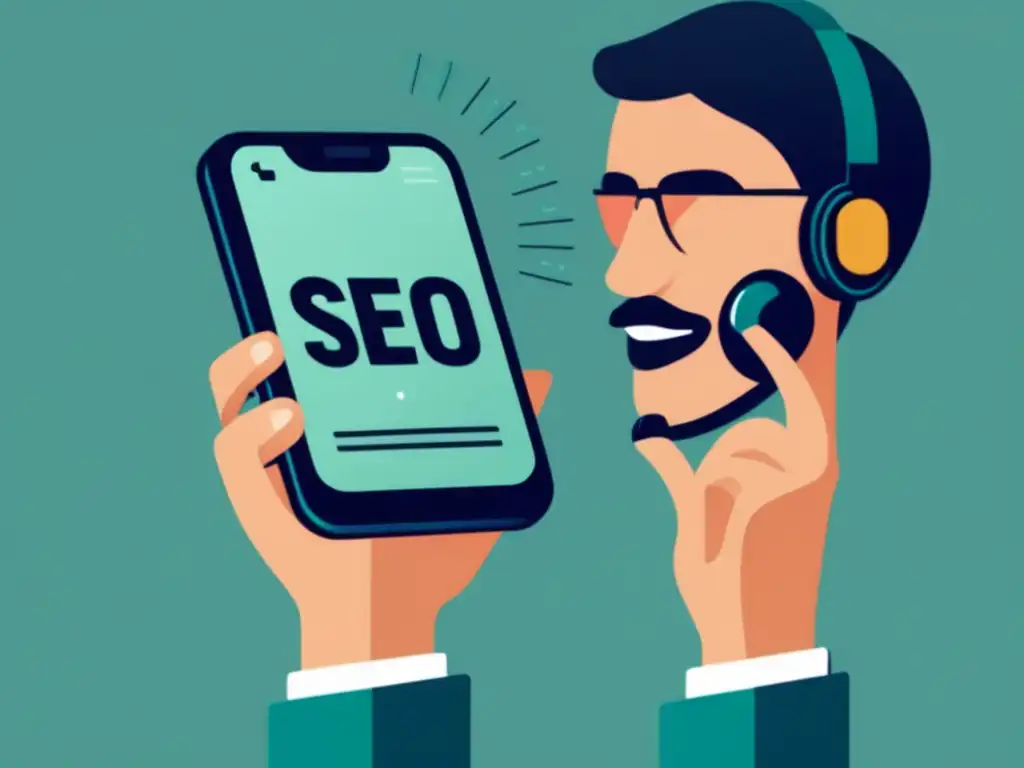 Búsqueda por voz en smartphone: SEO afiliados Persona usando búsqueda por voz en smartphone: SEO para afiliados