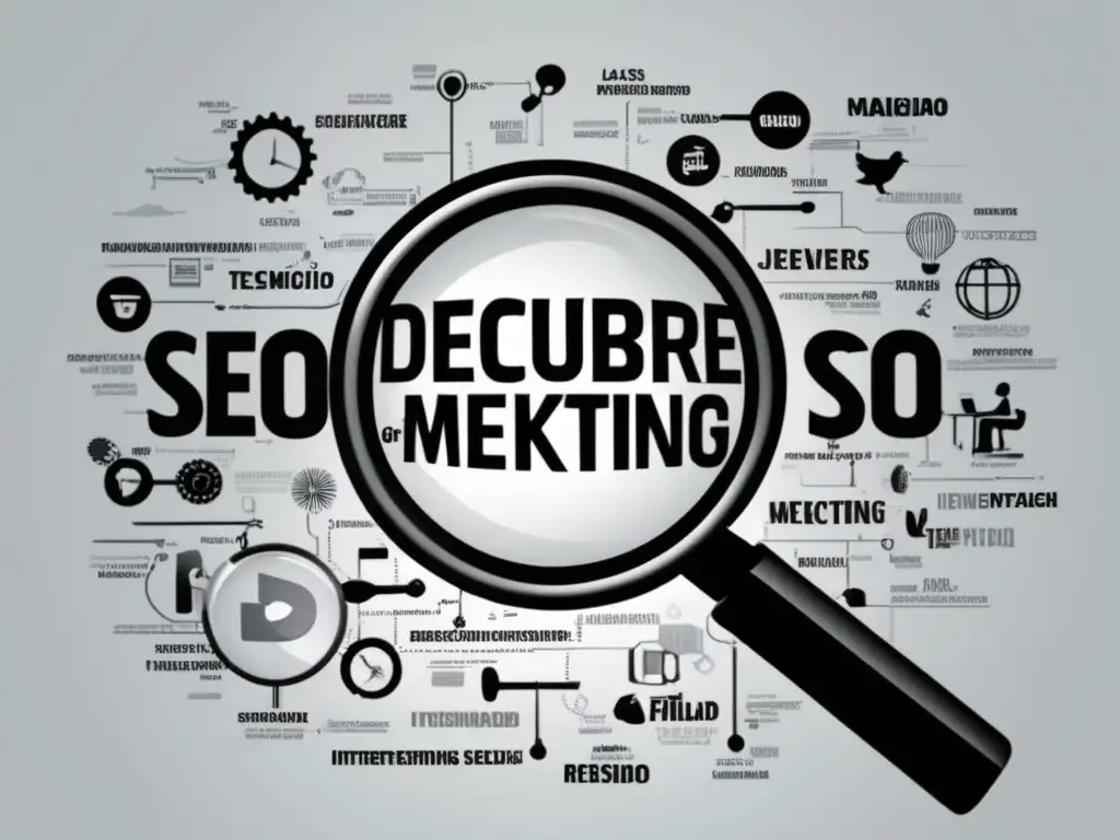 Herramientas de SEO con palabras clave Estrategias de SEO para marketing de afiliados con imagen moderna y minimalista