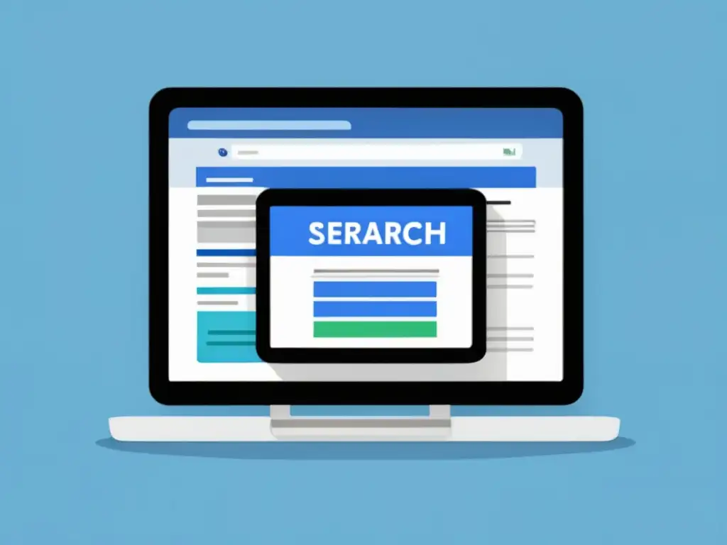 SERP con resultados orgánicos y anuncios SERP mostrando resultados orgánicos y anuncios pagados, destacando el SEO para marketing de afiliados