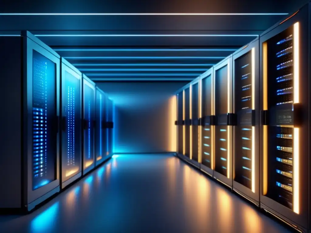Sala de servidores moderna y organizada Plataforma de web hosting con programas de afiliados: sala de servidores ultradetallada, 8K, moderna y profesional