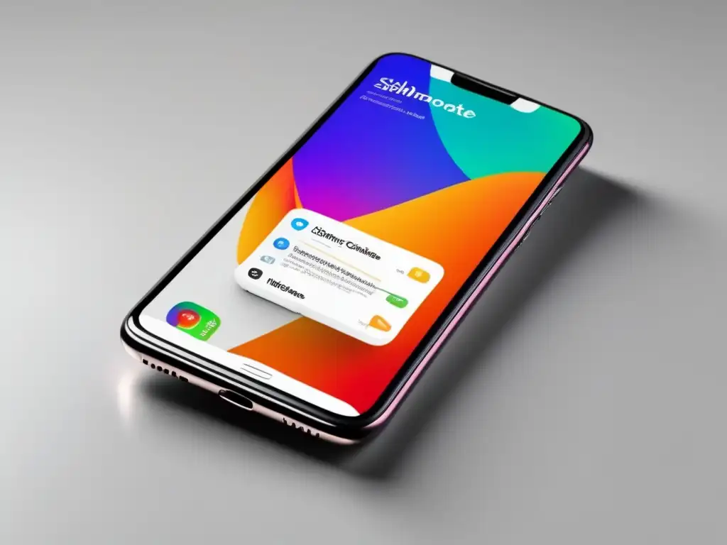 Smartphone con diseño web optimizado Smartphone moderno con diseño web minimalista y optimizado para móviles