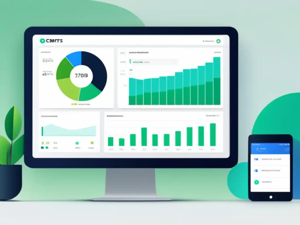 Panel de control CRM moderno y minimalista Un dashboard CRM moderno y minimalista para el seguimiento de ventas en marketing de afiliados