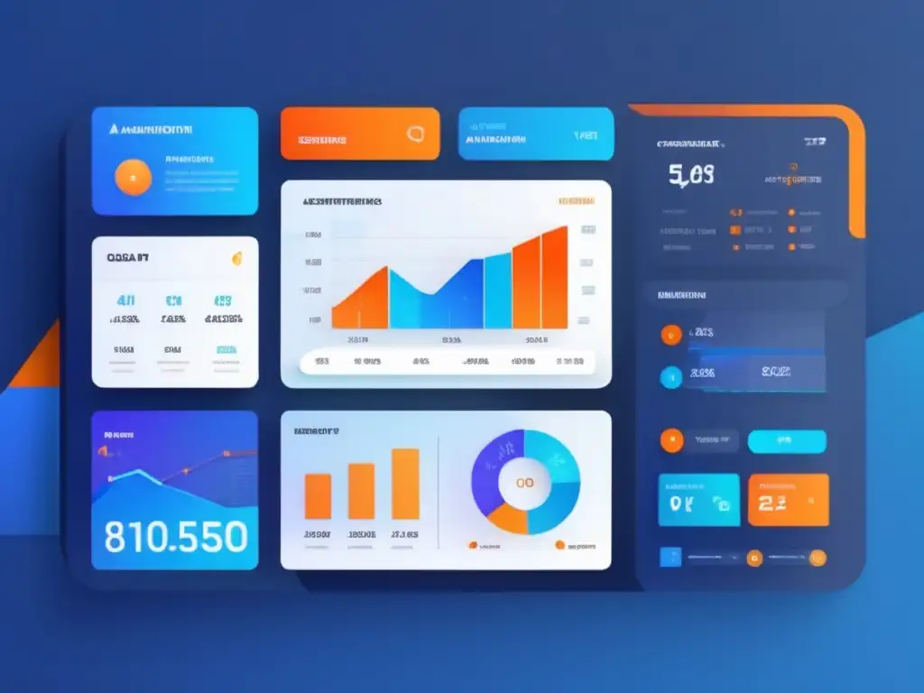 Dashboard futurista y elegante con visualizaciones de datos Dashboard de marketing de afiliados con herramientas de automatización