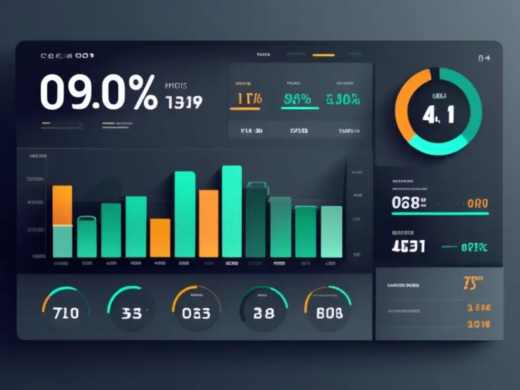 Dashboard de métricas y datos para marketing de afiliados Métricas clave para el rendimiento de campañas de marketing de afiliados en un elegante y moderno panel de control digital