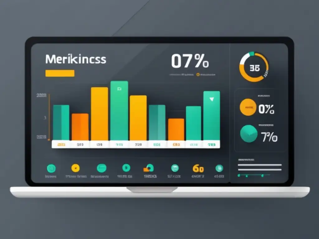 Dashboard de métricas y análisis para marketing de afiliados Panel de control digital minimalista con métricas y análisis, estrategias de marketing de afiliados para principiantes