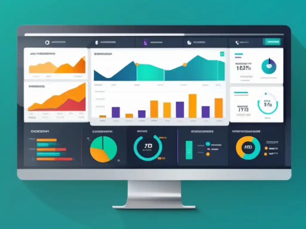 Panel de seguimiento de afiliados Herramientas de seguimiento en el marketing de afiliados en una moderna y elegante interfaz con gráficos y métricas