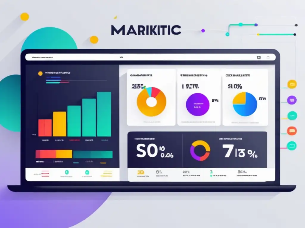 Panel de métricas de marketing de afiliados Tablero digital minimalista con métricas clave para medir éxito en marketing de afiliados