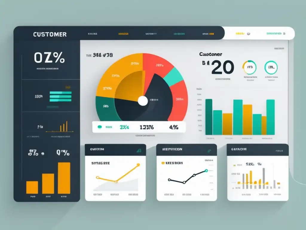 Dashboard de datos para optimización de conversiones Dashboard digital moderno y minimalista con métricas de retención y optimización de conversiones