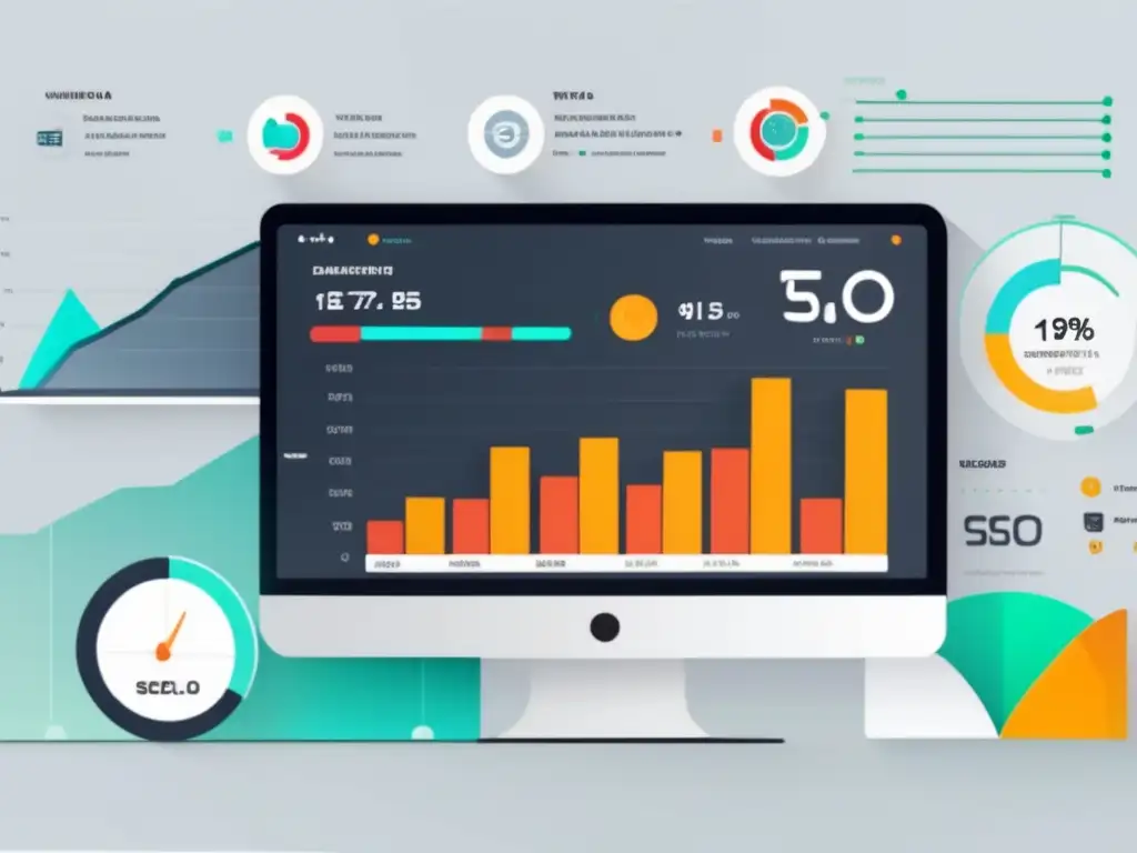 Dashboard de SEO con métricas y visualizaciones Dashboard SEO con datos y gráficos: Herramientas de SEO para afiliados de marketing