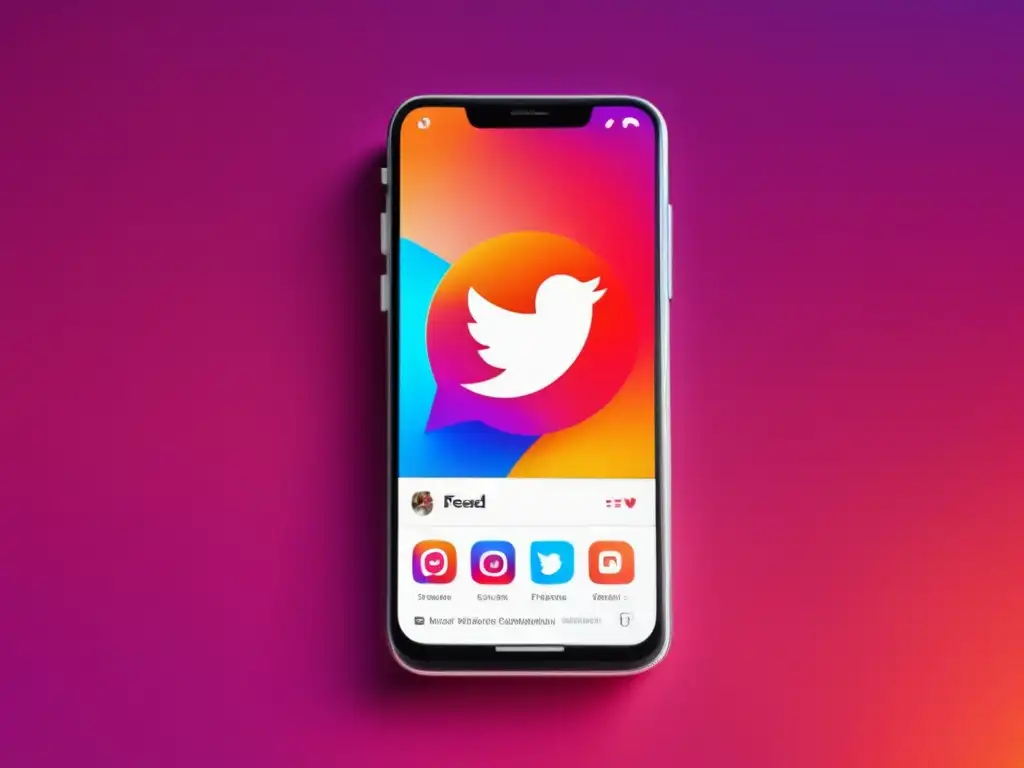 Smartphone con feed de redes sociales Smartphone con estrategias de marketing de afiliados en redes sociales