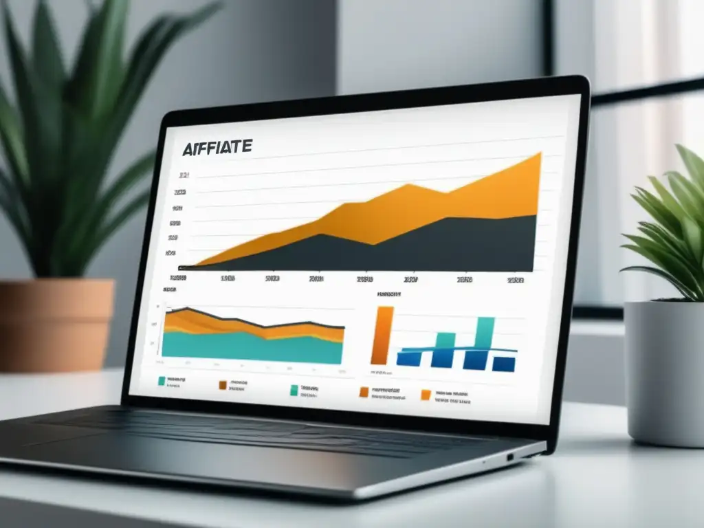 Laptop en mesa blanca: Recursos efectivos para marketing de afiliados