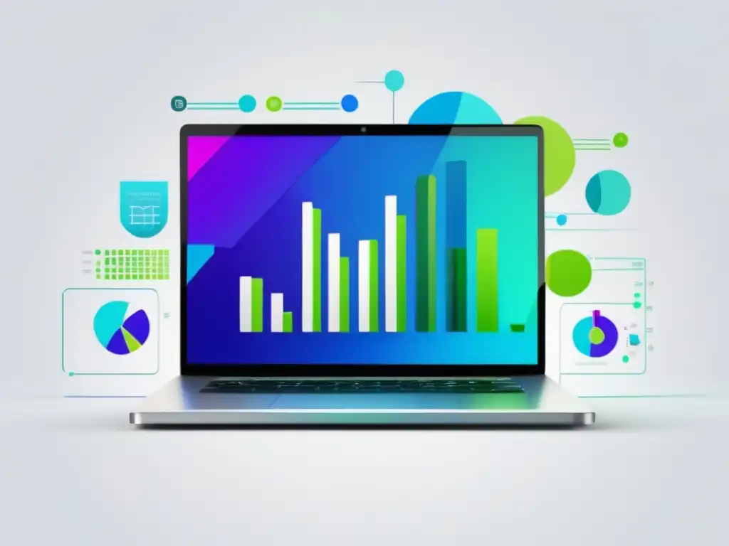Laptop moderno con gráfico de crecimiento en marketing de afiliados Laptop moderno con gráfico de crecimiento en marketing de afiliados - casos de éxito en el marketing de afiliados