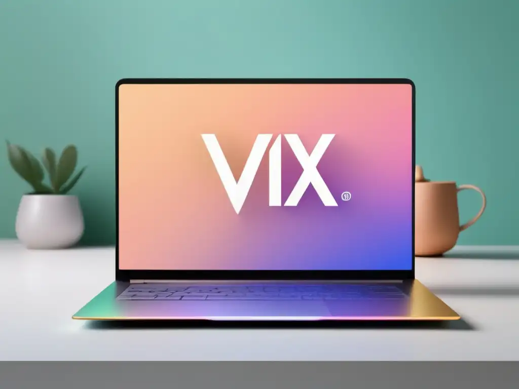 Laptop moderno con logo Wix en pantalla Laptop moderno con logo de Wix en pantalla - Programa de afiliados de Wix