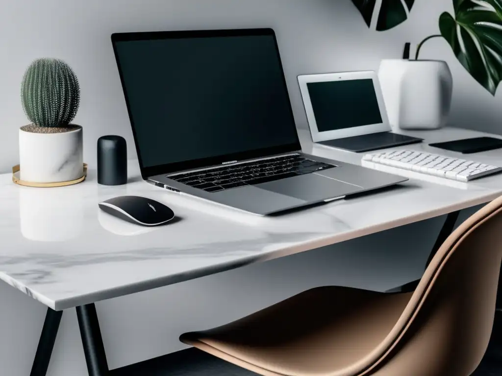Espacio de trabajo moderno con Canva para afiliados Espacio de trabajo moderno y minimalista con Canva para marketing de afiliados