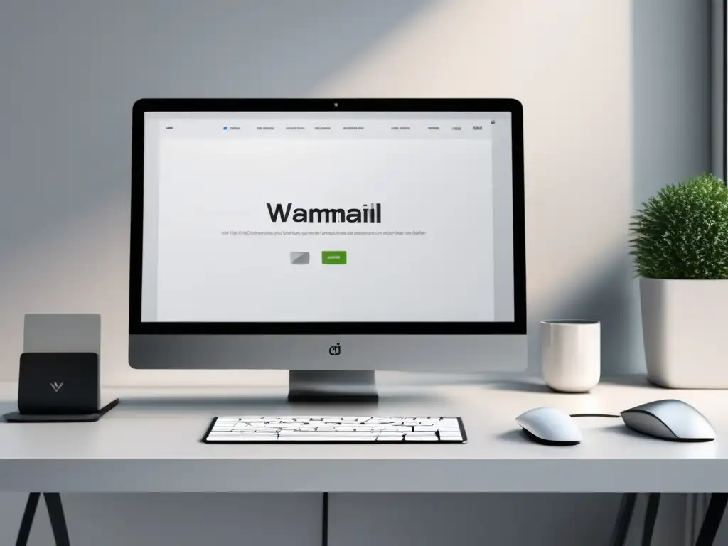 Espacio de trabajo minimalista de email marketing Espacio de trabajo moderno de email marketing con herramientas para afiliados