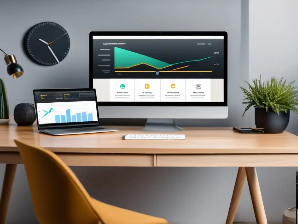 Espacio de trabajo minimalista y eficiente Espacio de trabajo minimalista y eficaz para estrategias de marketing de afiliados