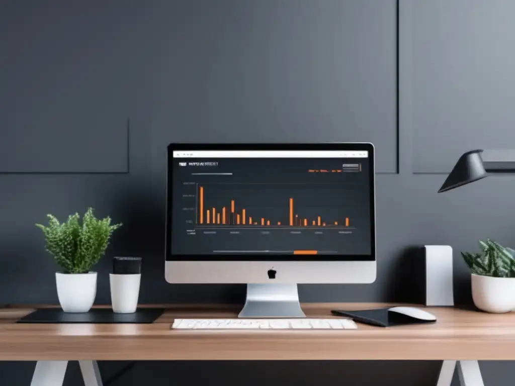 Espacio de trabajo minimalista y profesional Escritorio minimalista para maximizar beneficios en marketing de afiliados
