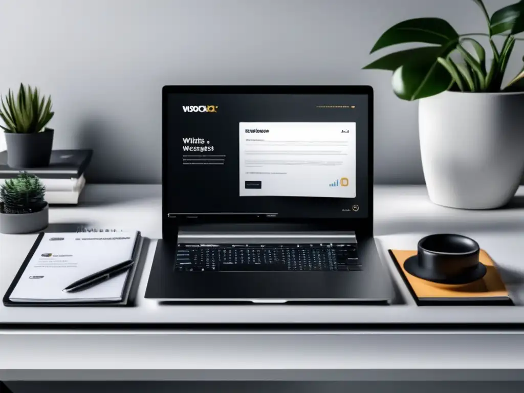 Espacio de trabajo moderno y elegante Espacio de trabajo moderno con herramientas de marketing de contenidos para afiliados