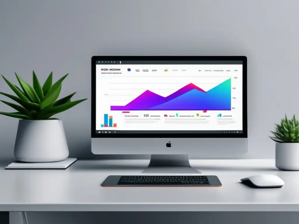 Espacio de trabajo moderno y minimalista Imagen ultradetallada de 8k con diseño minimalista y moderno, muestra un espacio de trabajo limpio con un escritorio blanco