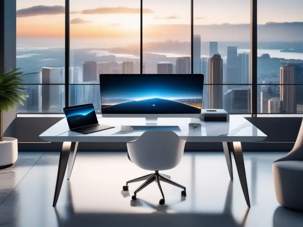 Espacio de trabajo moderno y elegante con diseño minimalista