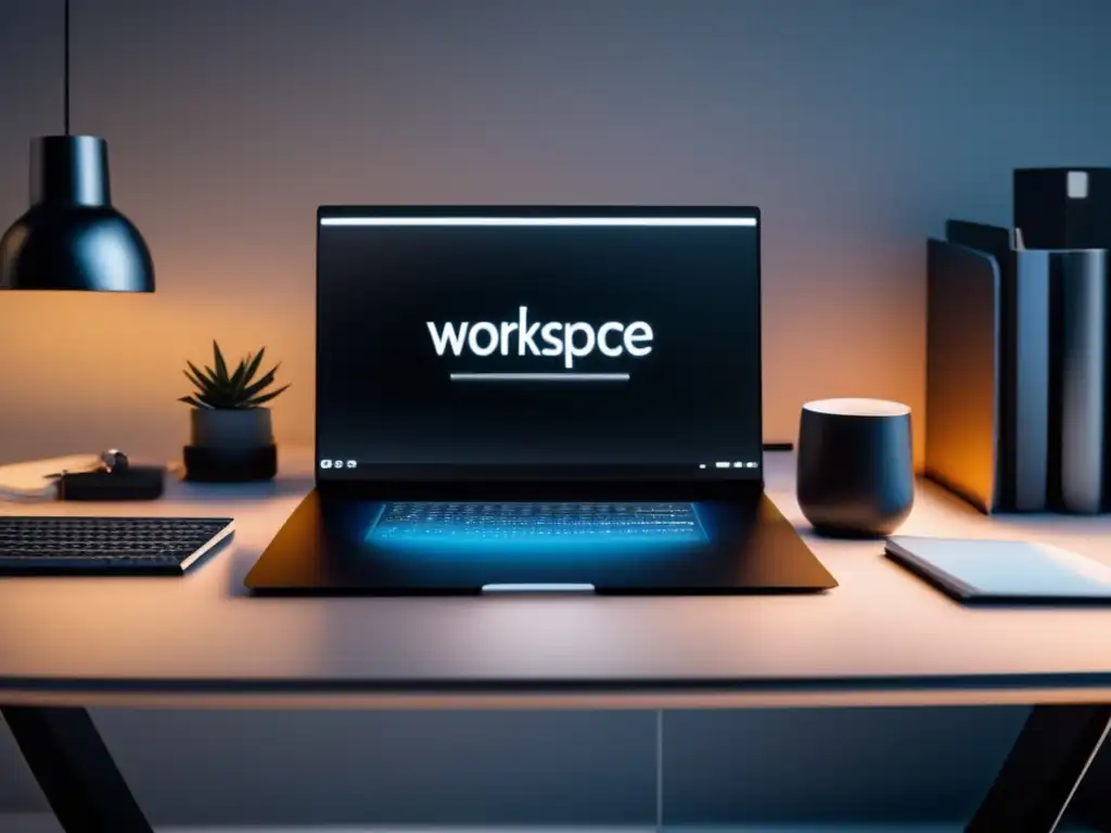 Espacio de trabajo moderno y minimalista Oficina moderna con herramientas de creación de contenido para afiliados